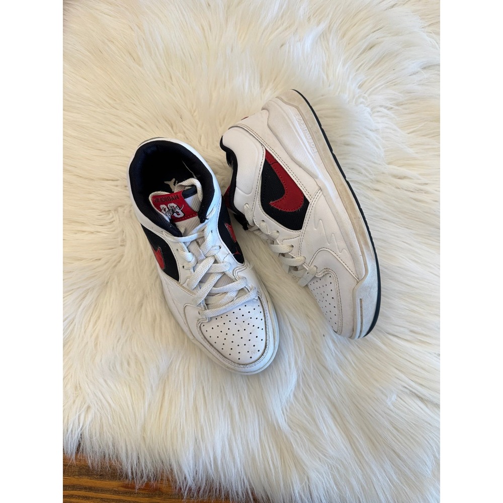 Nike Air Force 1 Low White Red Black boys Athletic Shoes size 4Y